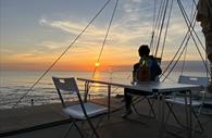 Sunset views on deck