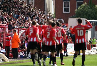 Exeter City FC on the pitch