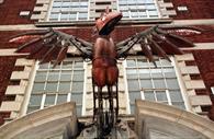 Phoenix statue outside the venue