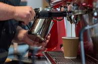 Making a coffee in the Future Skills centre