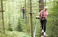 Go Ape! Haldon. Two people in the trees