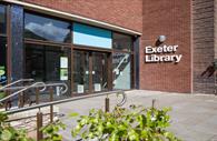 Close up of Exeter library exterior