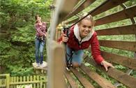 Go Ape! Haldon. Crawling through a tunnel in the trees